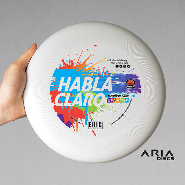 professional official ultimate flying disc for the sport commonly known as 'ultimate frisbee' eric ERIC habla claro official social partner